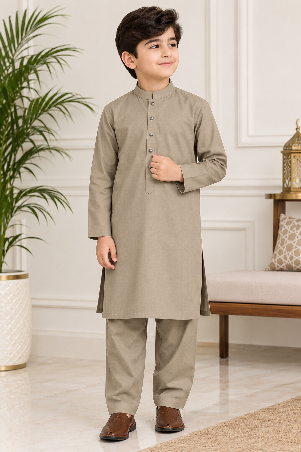 Sand Taupe Kurta Pajama for Kid