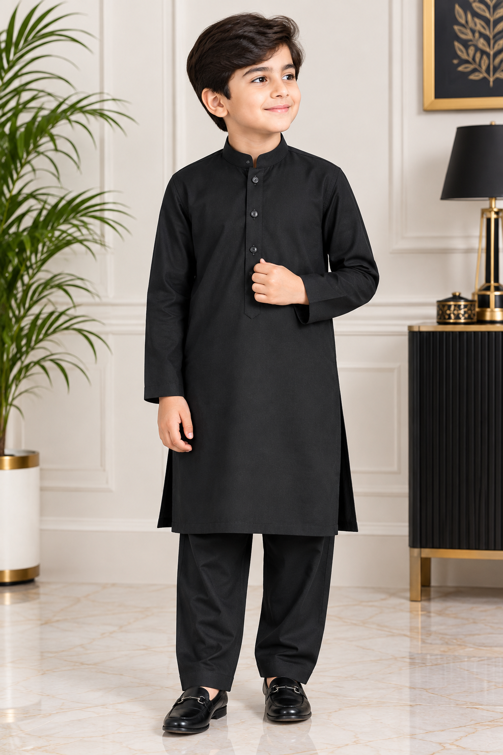Classic Black Kurta Pajama for Boys