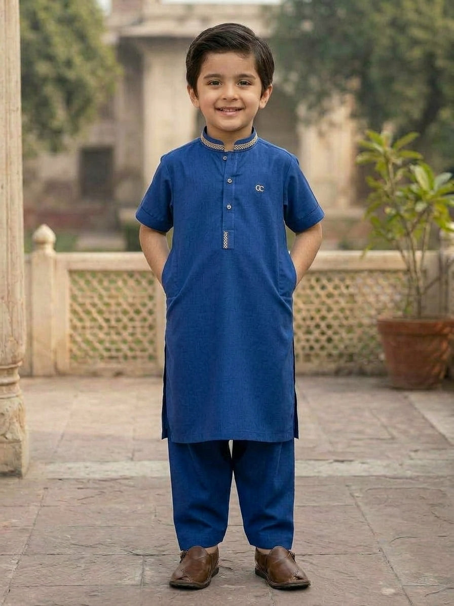 Royal Blue Shalwar kameez for Boys